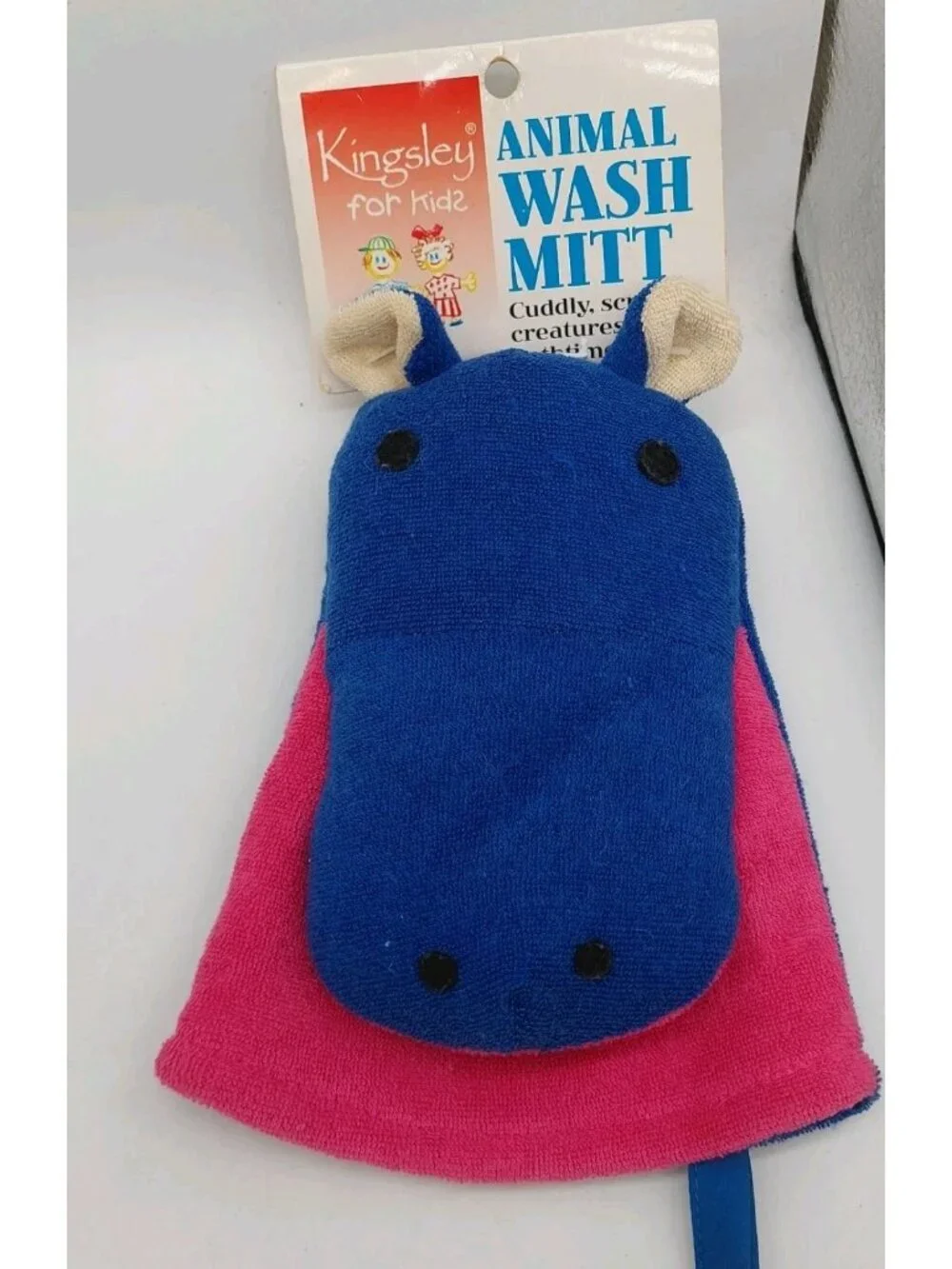 Kingsley for kids Hippo Bath Mitt Blue Pink NWT